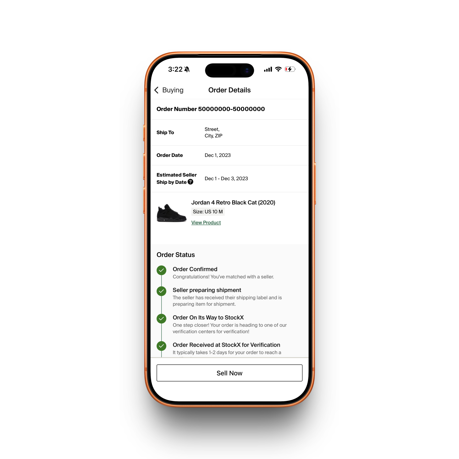 StockX App Receipt