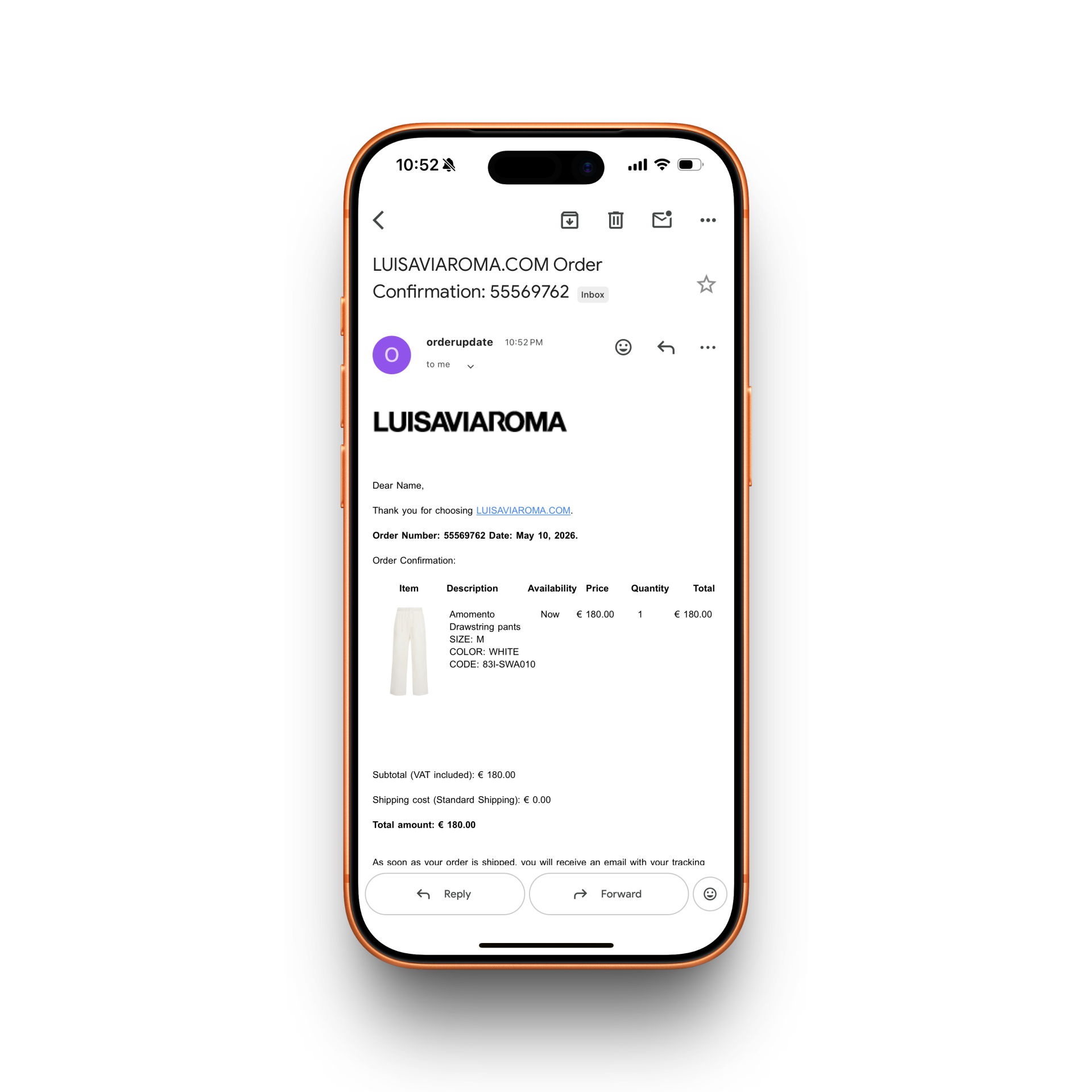 LUISAVIAROMA Receipt