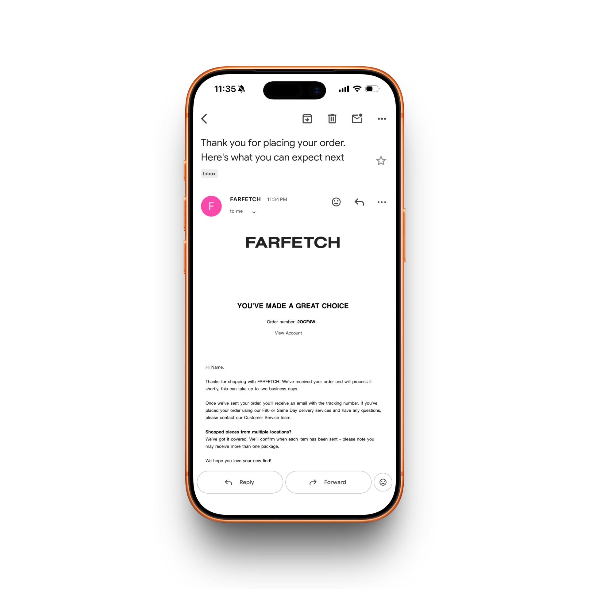 Farfetch Receipt