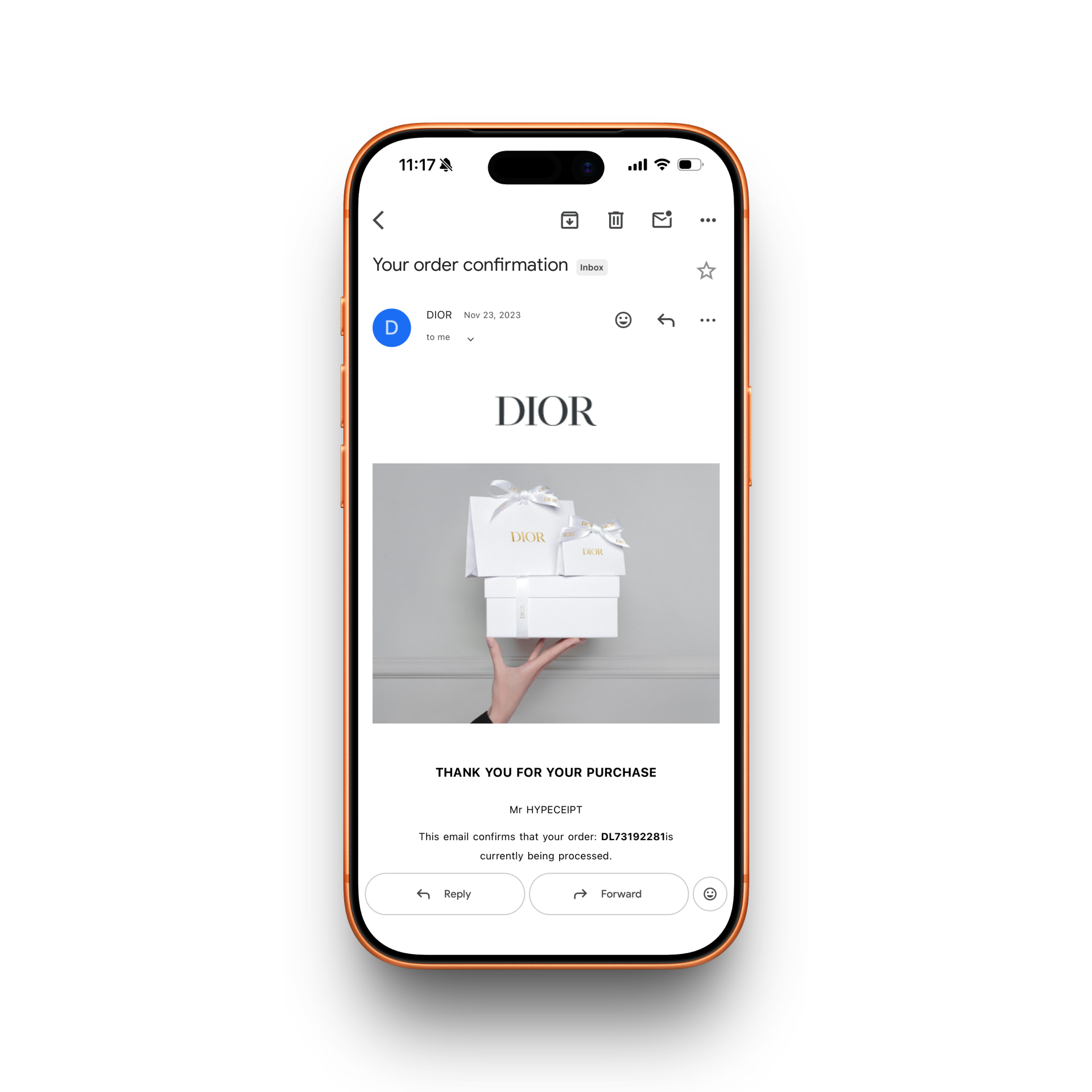Dior Receipt