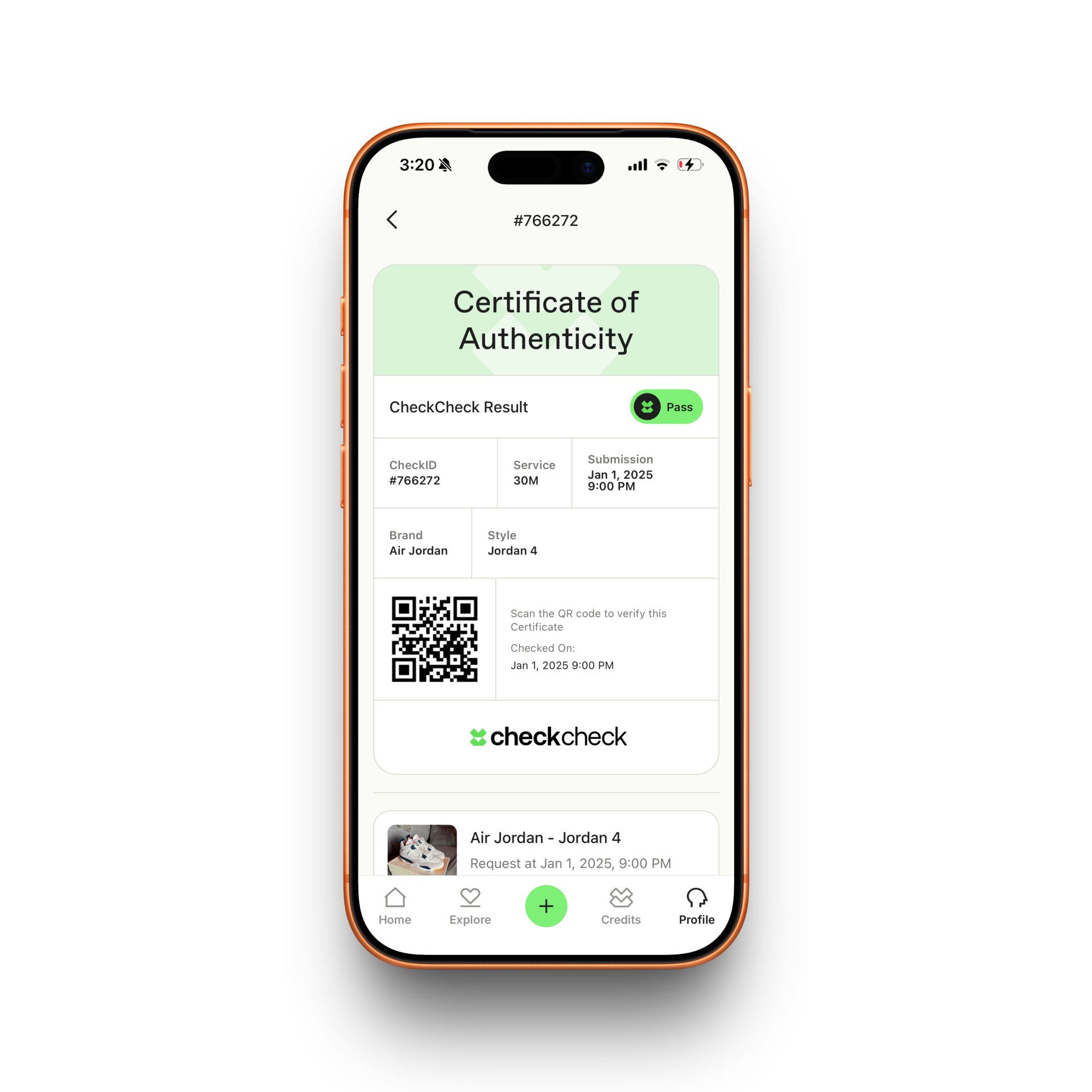 CheckCheck App Receipt