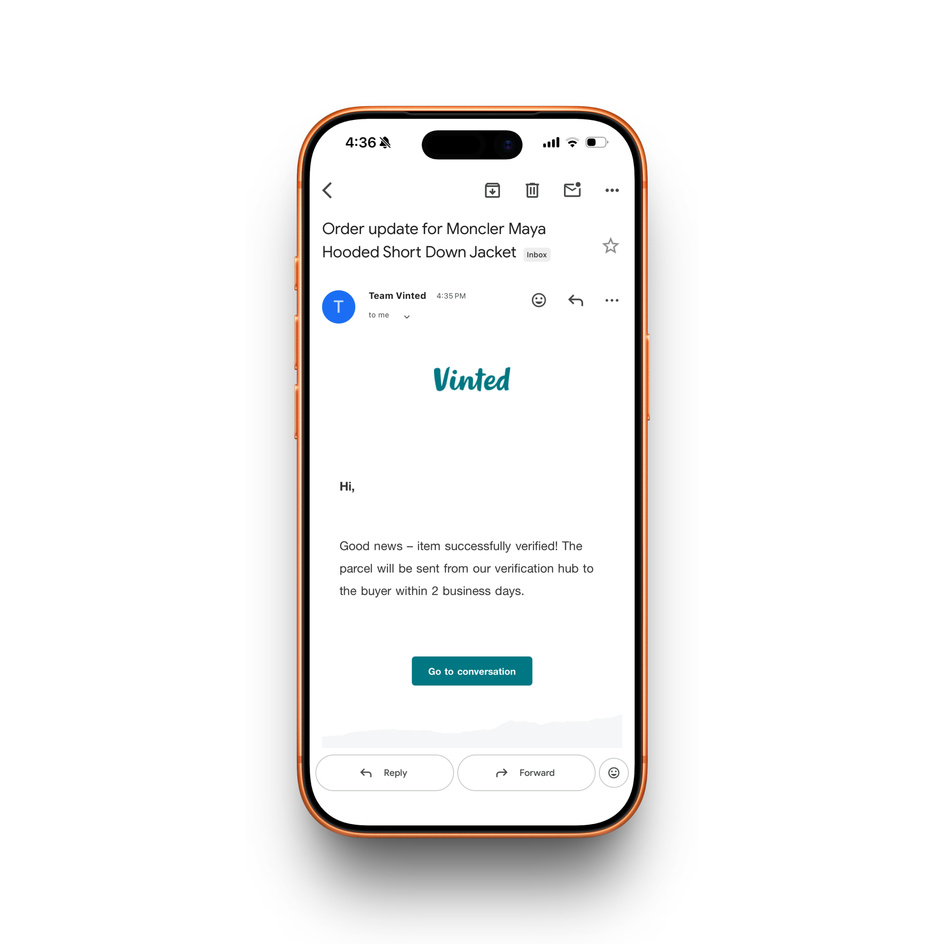 Vinted Authentication Receipt