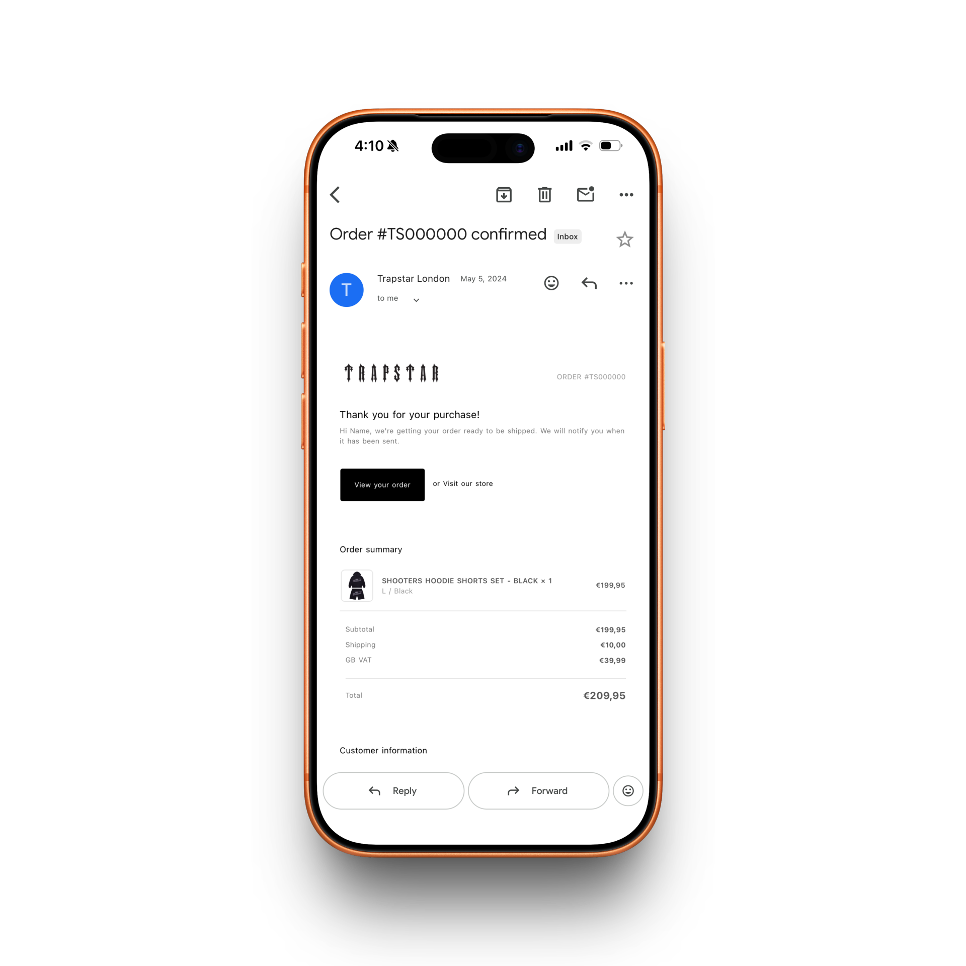 Trapstar Receipt