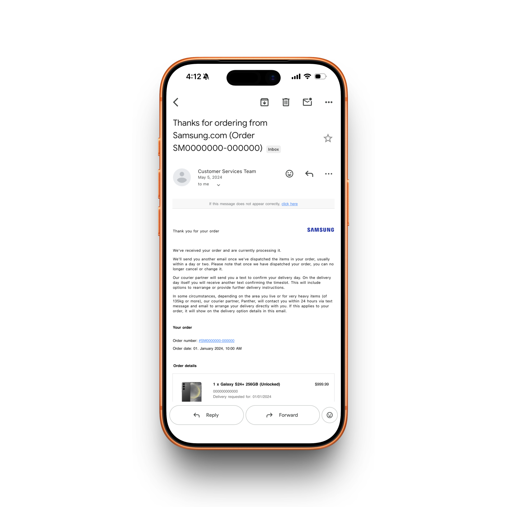 Samsung Receipt