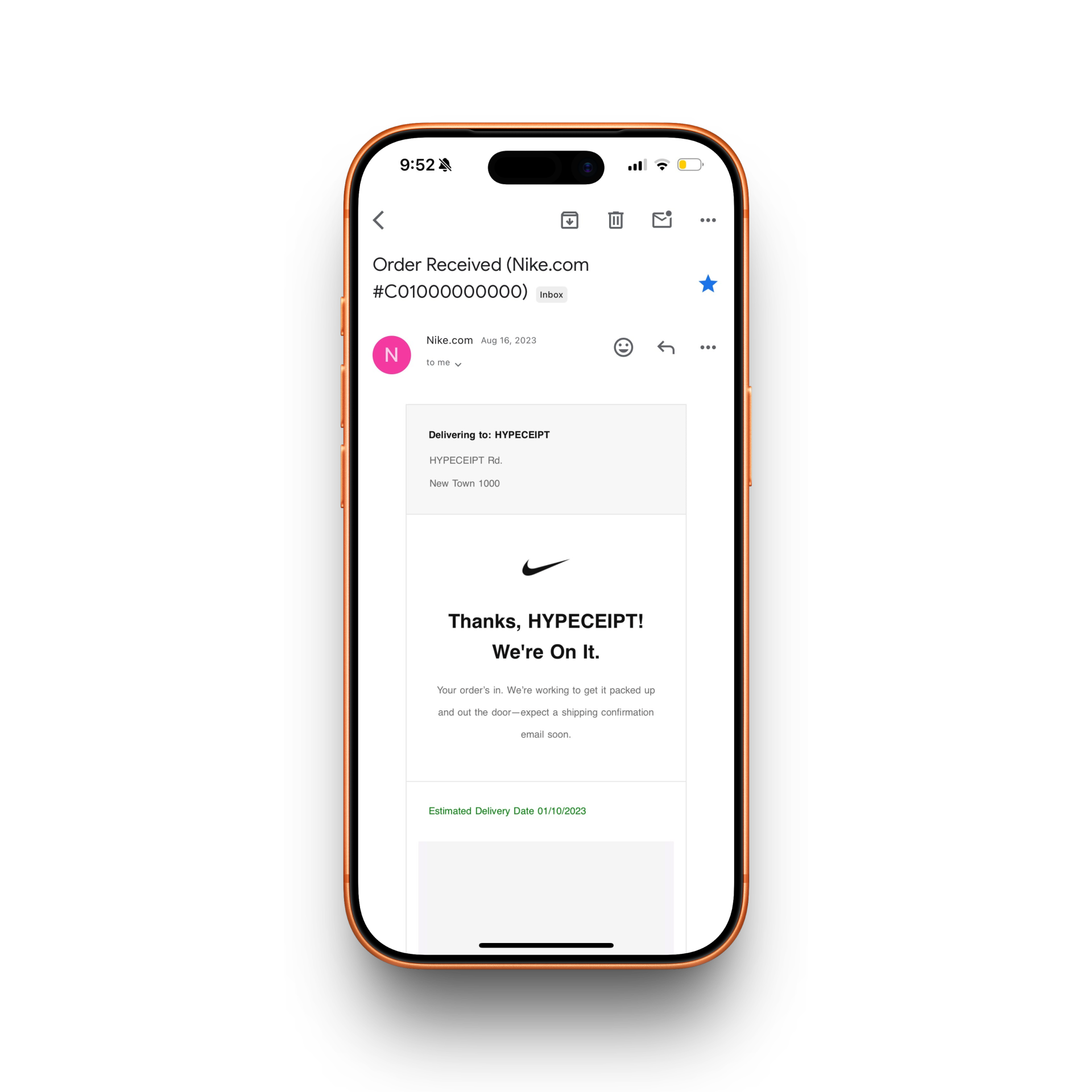 Nike Receipt