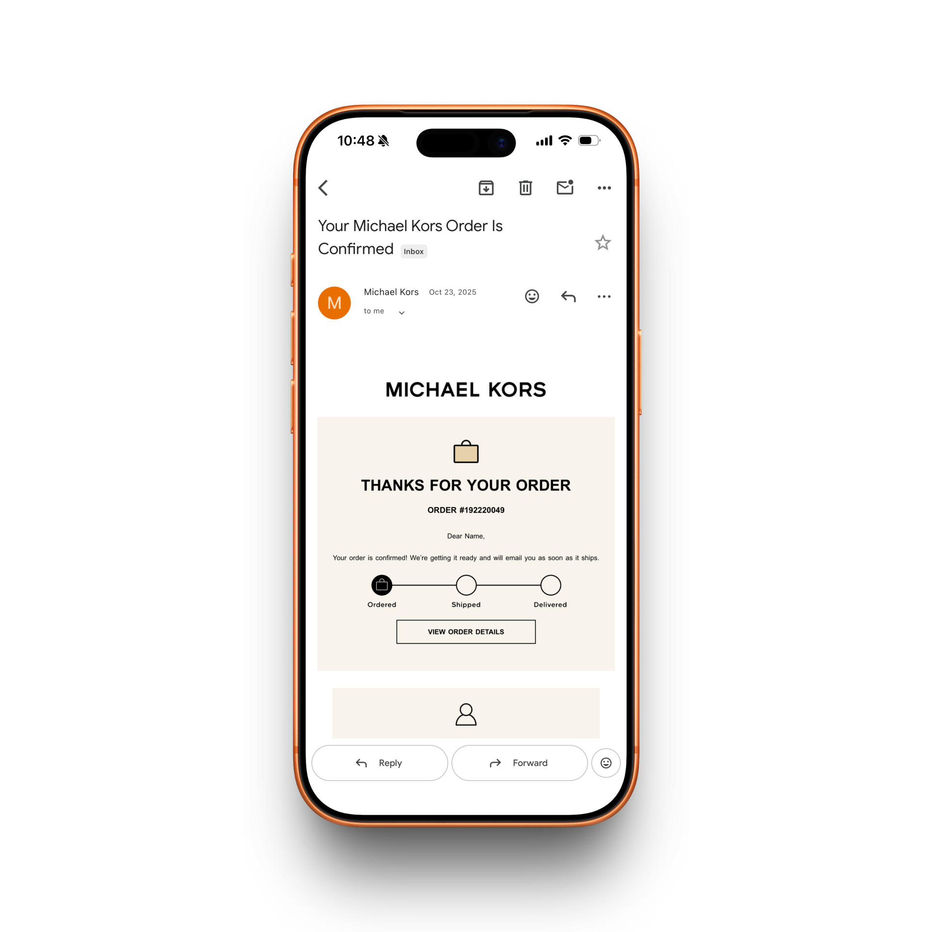 Michael Kors Receipt
