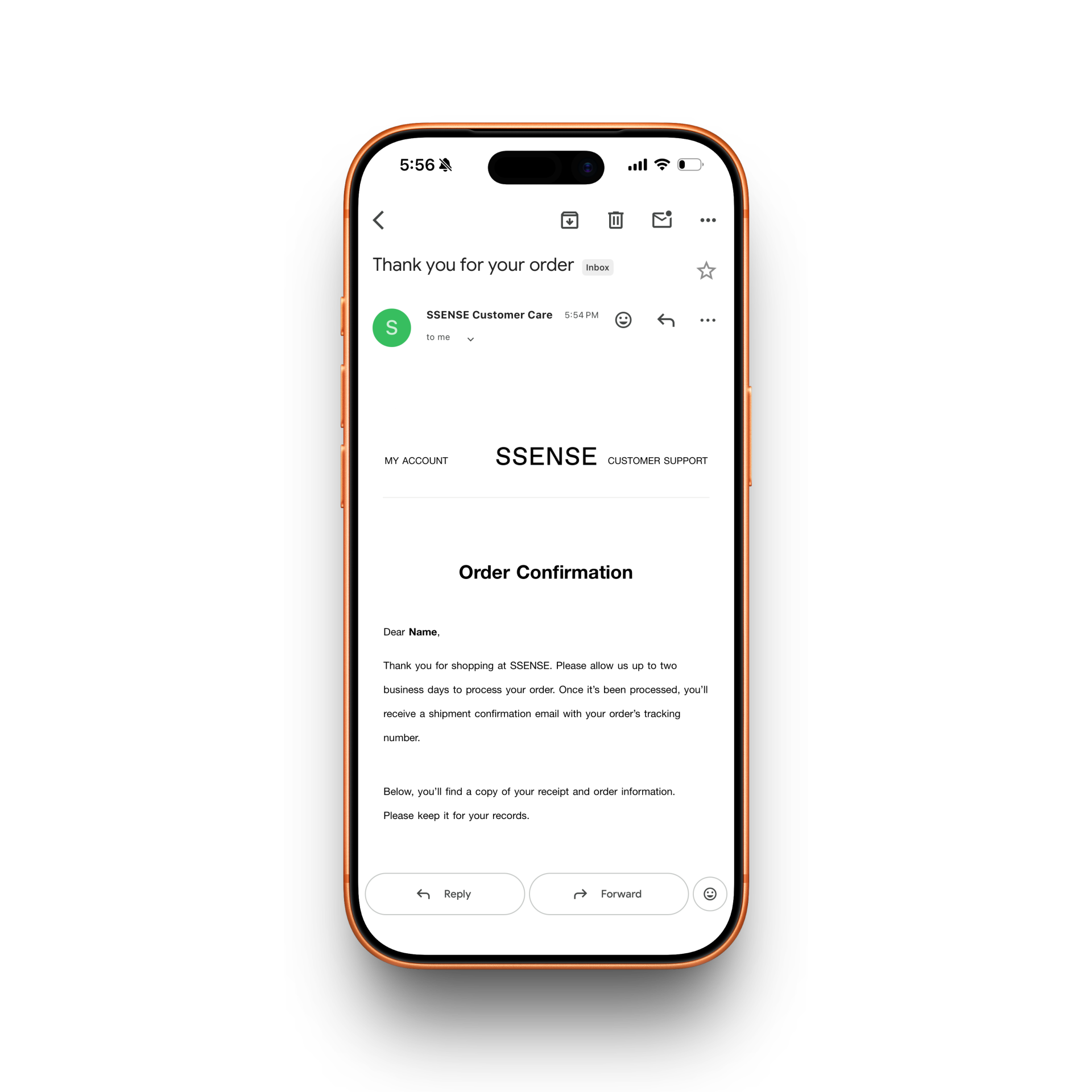 SSENSE Receipt
