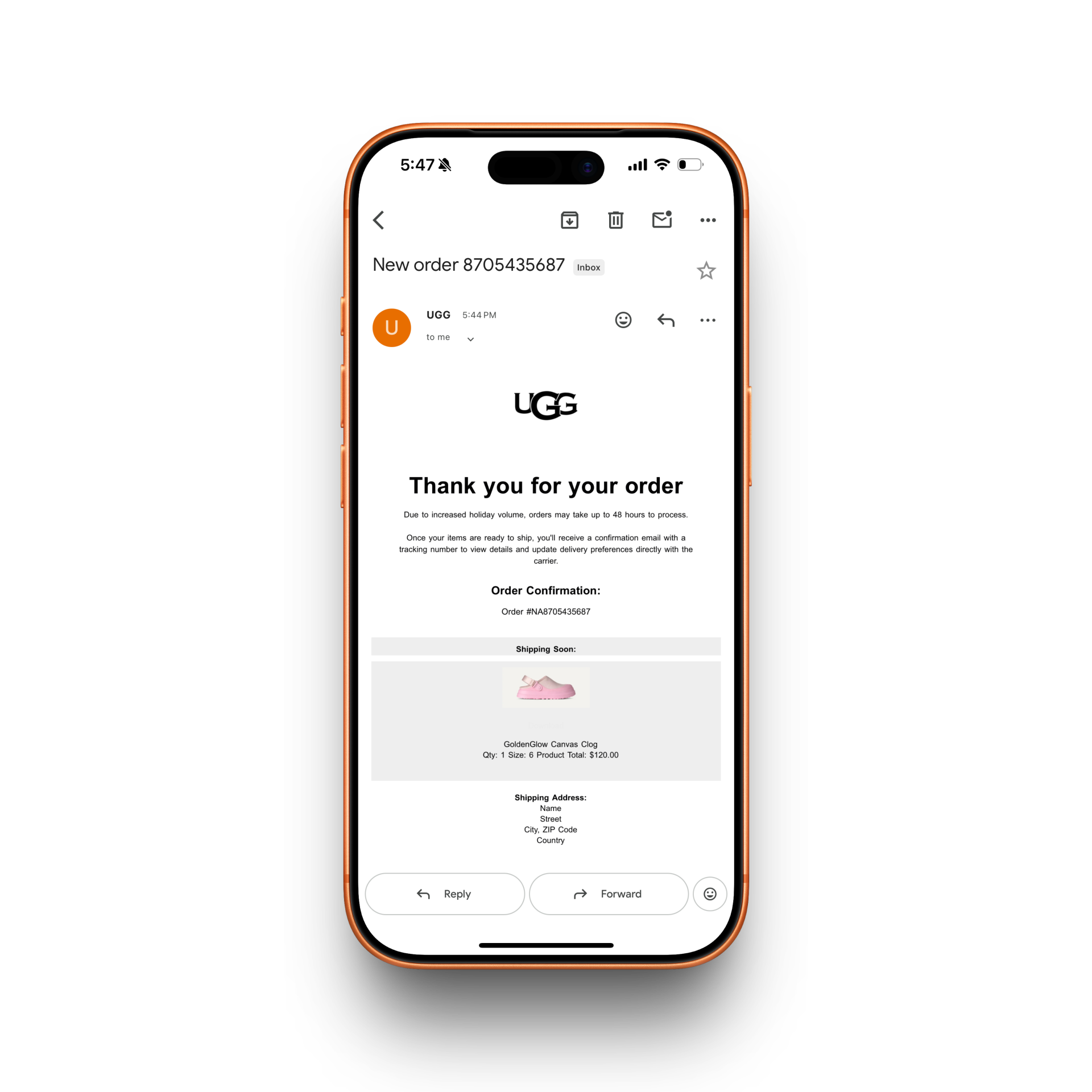 UGG Receipt